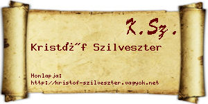 Kristóf Szilveszter névjegykártya