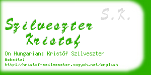 szilveszter kristof business card